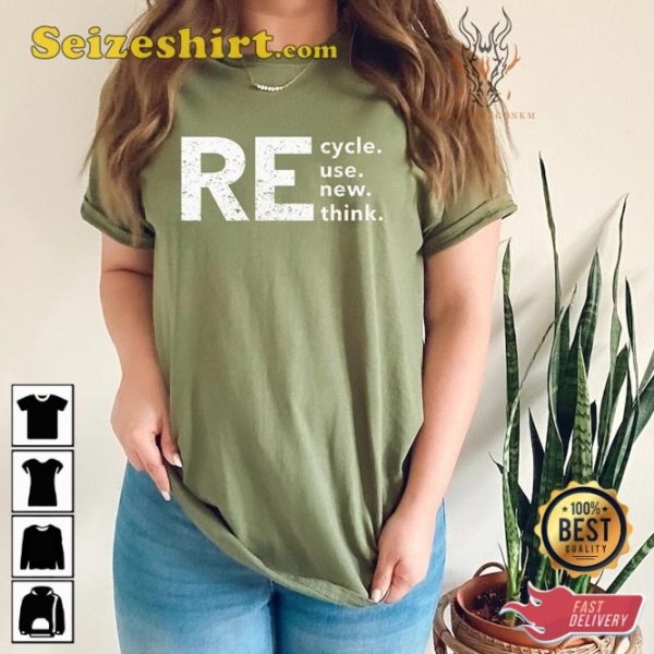 Recycle Reuse Renew Rethink Inspirational Quote T-Shirt Design