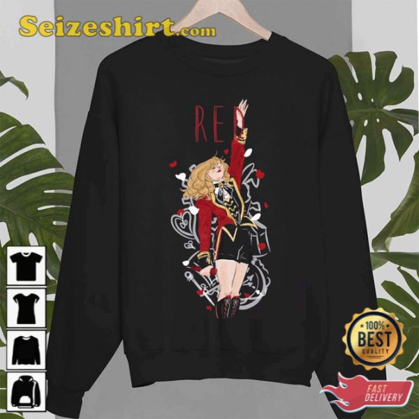 Red Album Fanart Taylor Swift Singer Design Unisex Sweatshirt