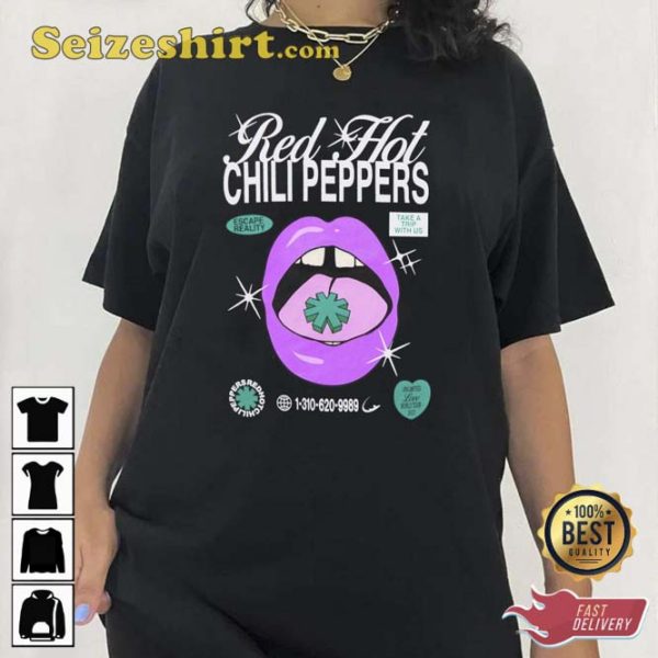 Red Hot Chili Peppers World Tour 2023 Tee Shirt Design