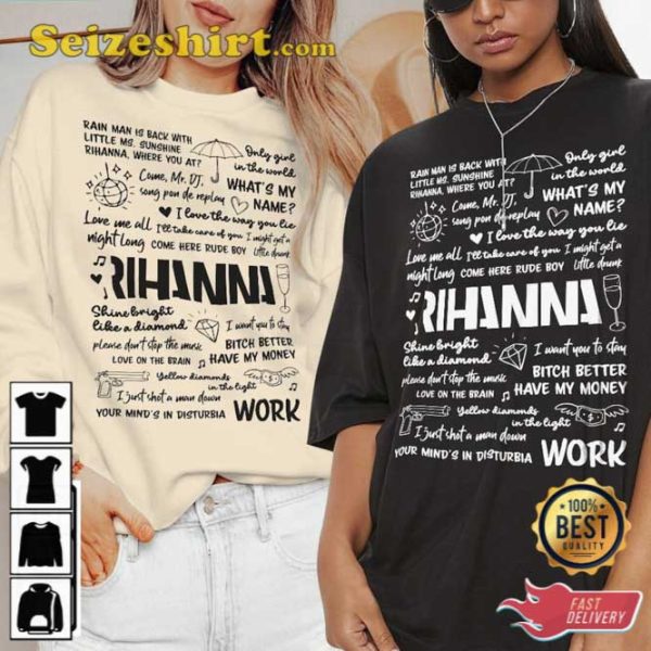 Rihanna Lyric Album Song Music Band Lift Me Up T-Shirt