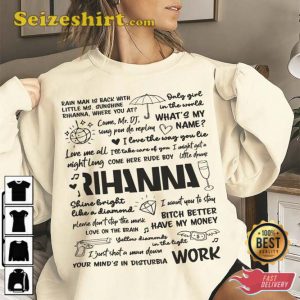 Rihanna Lyric Album Song Music Band Lift Me Up T-Shirt