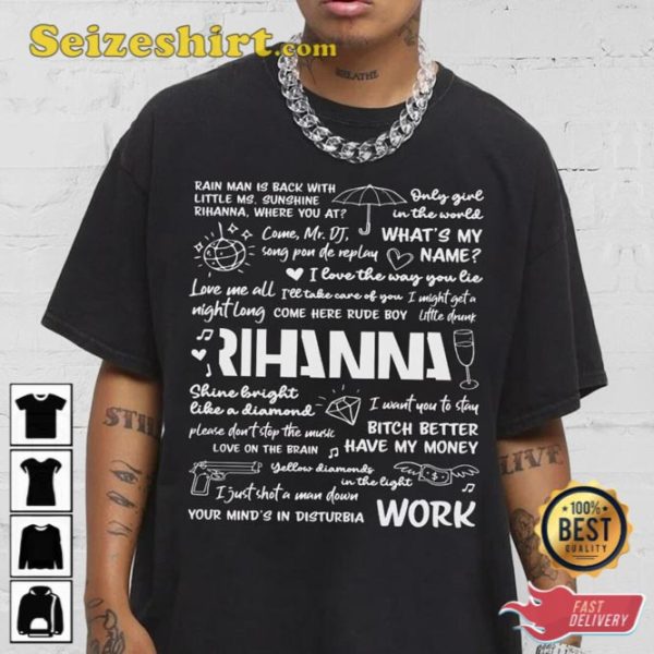 Rihanna Lyric Album Song Music Band Lift Me Up T-Shirt