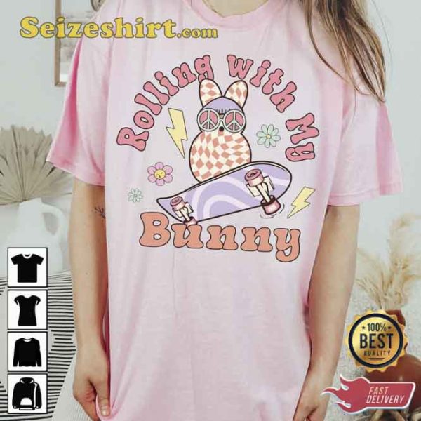 Rolling With My Bunny Unisex Shirt Graphic Bootleg