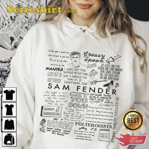 Sam Fender Lyric Album Song Music Tees Shirt