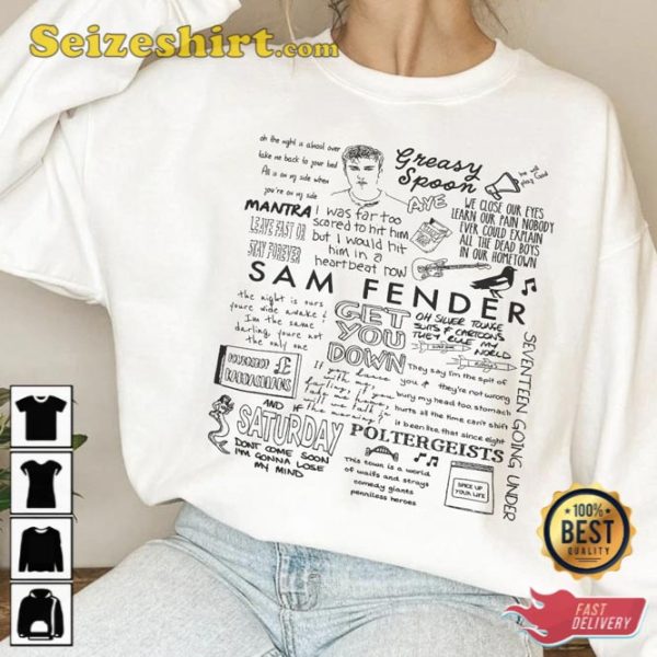 Sam Fender Lyric Album Song Music Tees Shirt