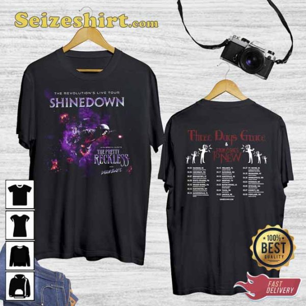 Shinedown Three Days Grace And From Ashes To New Tour 2023 T-shirt