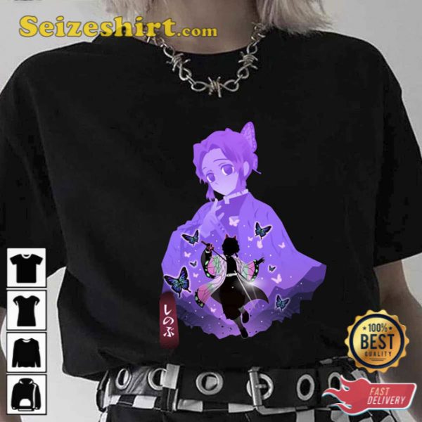 Silhouetteo Beautiful Shin0bu Kimetsu No Yaiba Unisex T-Shirt Gift For Anime Lover