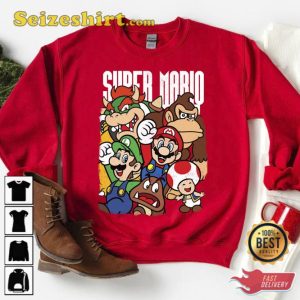 Stars of Super Mario Bros Sweatshirt Vintage Gamer Tee