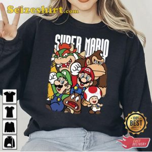 Stars of Super Mario Bros Sweatshirt Vintage Gamer Tee