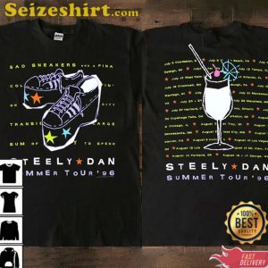 Steely Dan Bad Sneakers Katy Lied Summer Tour 96 Vintage 2 Side Shirt