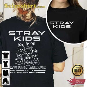 Stray Kids Cute Animal Face Double Sided Sweatshirt