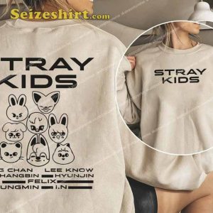 Stray Kids Cute Animal Face Double Sided Sweatshirt