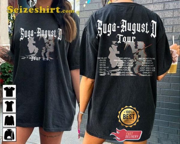 Suga Agust D World Tour 2023 2 Sides KPOP Music Concert T-Shirt Design