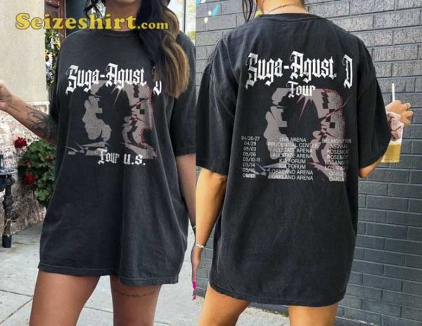 Suga Agust D World Tour 2023 2 Sides Shirt Bootleg Vintage