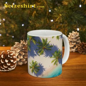 Summer Vibe Palm Tree Chilling Beach Vacation Ceramic Mug3