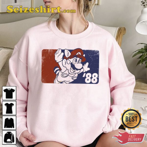 Super Mario Bros 88 Nintendo Sweatshirt Gaming Style Tee