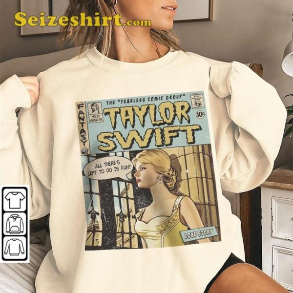 Taylor Comic Love Story Album Fearless Music Concert Tour 2023 Graphic Tee