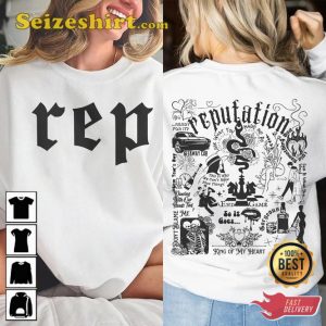 Taylor Music The Eras Tour Reputation Tracklist Double Sides Tour Music Concert T-Shirt4