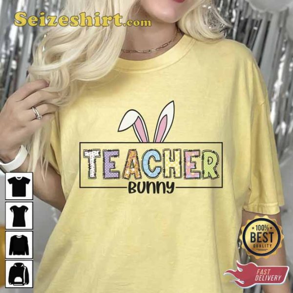 Teacher Bunny Love Teaching Happy Easter Unisex Shirt