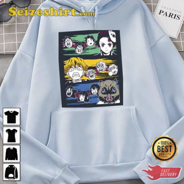 Team Kimetsu no Yaiba Anime Tanjiro Zenitsu Inosuke Unisex Hoodie