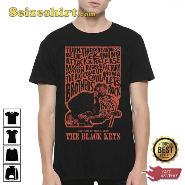 The Black Keys Art Dan Auerbach Patrick Carney T-Shirt Design