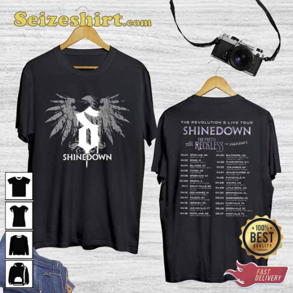 The Revolutions Live Tour Shinedown Band T-shirt