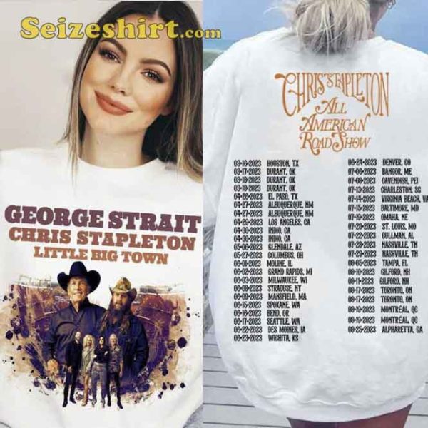 Tour 2023 Little Big Town Country Music Chris Stapleton Music 2 Side T-Shirt