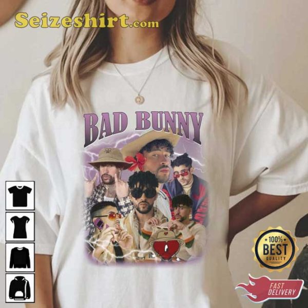 Vintage 90s Bad Bunny Un Verano Latin Trap Reggaeton Rap Shirt