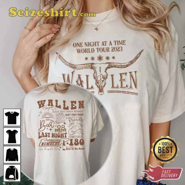 Vintage Morgan Wallen World Tour 2023 One Night At A Time Shirt