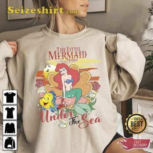 Vintage The Little Mermaid Disney Princess Ariel Under The Sea Sweatshirt