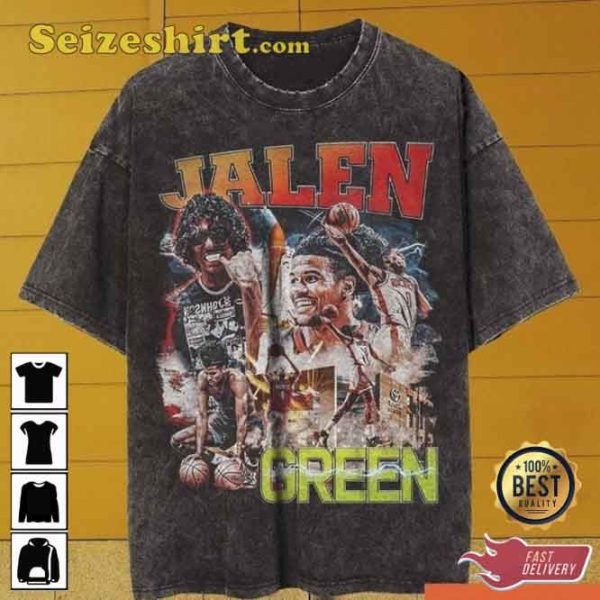 Vintage Wash Jalen Green T-shirt Bootleg Gift