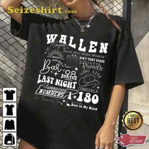 Wallen Last Night Country Music Tour Tee Shirt Design