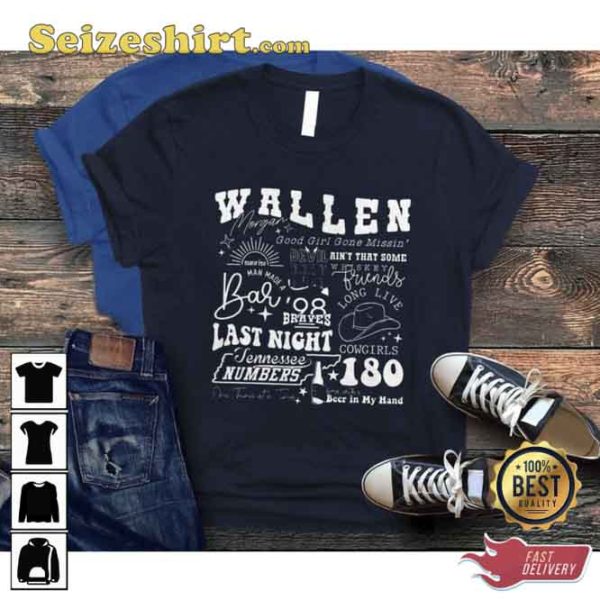 Wallen Last Night Country Music Tour Tee Shirt Design