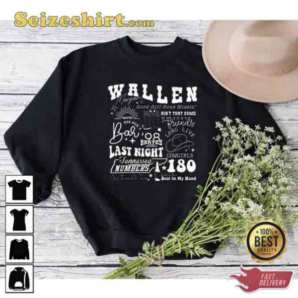 Wallen Last Night Country Music Tour Tee Shirt Design