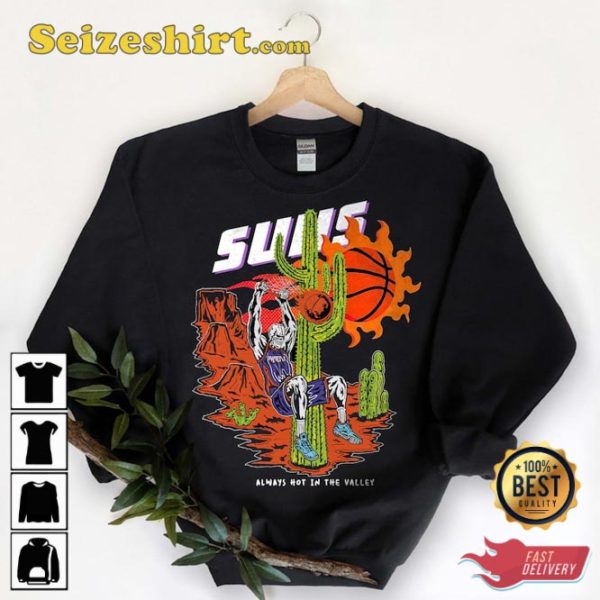 Warren Lotas NBA Devin Booker Always Hot in The Valley Phoenix Suns T-shirt