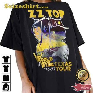 ZZ Top World Wide Texas Tour 1976 Womens T Shirt