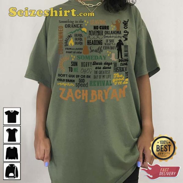 Zach Bryan American Burn Tour 2023 Gift For Fans Shirt