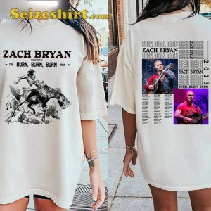 Zach Bryan Presents The Burn Burn Burn Tour 2023 Country Music Concert Tee