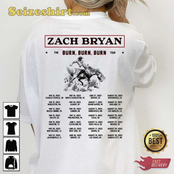 Zach Bryan The Burn Burn Burn Tour 2023 Shirt