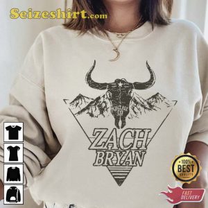 Zach Bryan Vintage Co Bull Horns Distressed Shirt