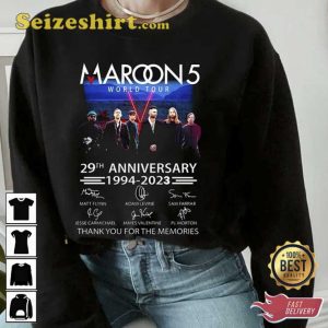 29th Anniversary Maroon 5 Band World Tour 2023 Shirt