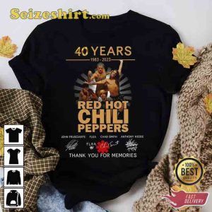 40 Years Red Hot Chili Peppers Signature Shirt For Fans