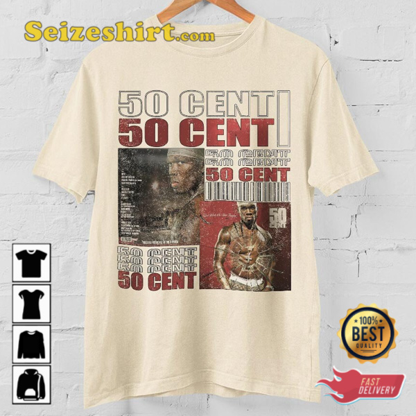 50 Cent Get Rich Or Die Tryin Vintage Style Hip Hop 90s Rap Tee Shirt