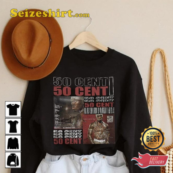 50 Cent Get Rich Or Die Tryin Vintage Style Hip Hop 90s Rap Tee Shirt
