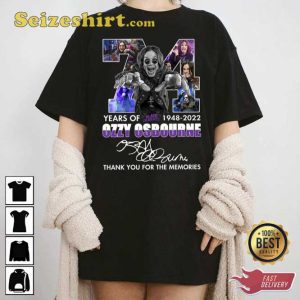74 Years Of Black Sabbath 1948 2022 Ozzy Osbourne Memories T-Shirt