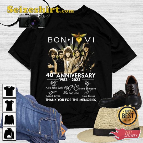 Bon Jovi 40th Anniversary 1983-2023 Signature T-Shirt