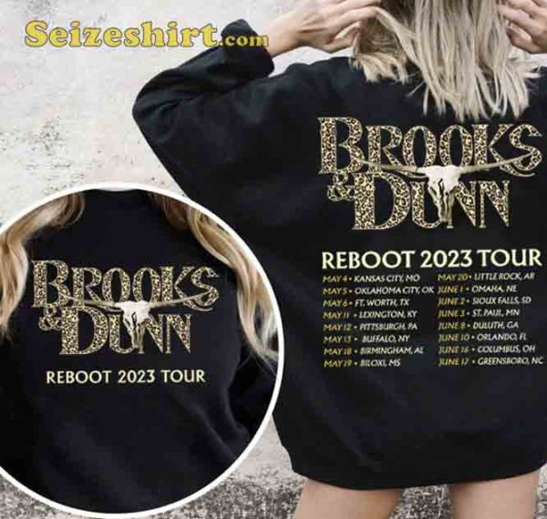 Brooks Dunn Reboot 2023 Tour Date Country Concert T-Shirt