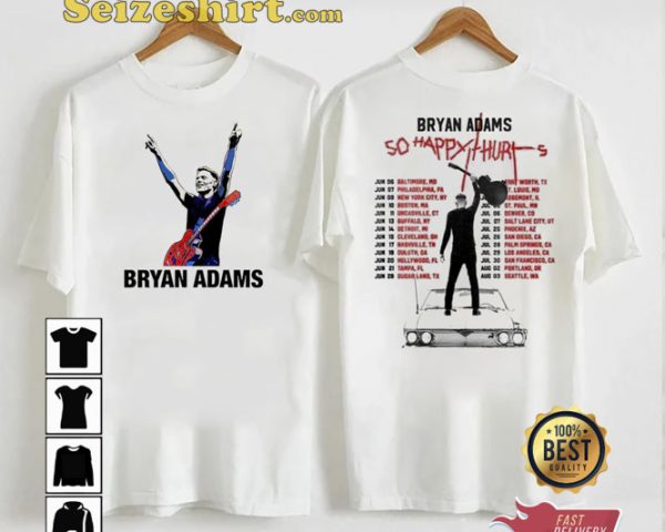 Bryan Adams Country Music So Happy Hurts Tour 2023 T-Shirt