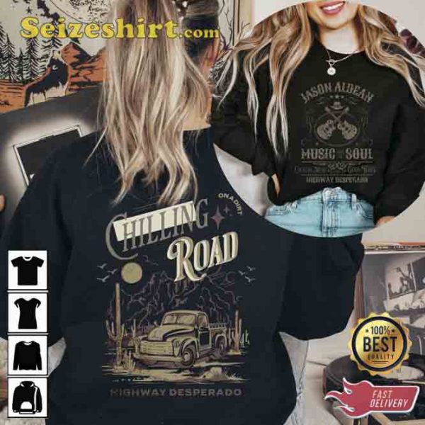 Chilling On A Dirt Road Jason Aldean Crew Neck Sweatshirt