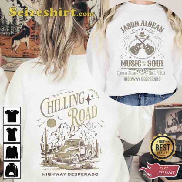 Chilling On A Dirt Road Jason Aldean Crew Neck Sweatshirt